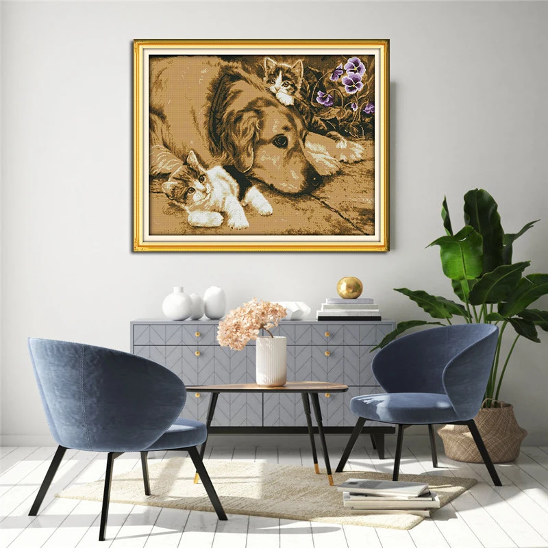 Набор для вышивки крестиком Joy Sunday 11 и 14 карат штампованный холст вышивка с