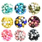 100 шт. 15 мм смешанные цвета комбинированные Силиконовые Круглые Бусины DIY цепочка для соски медсестры подарок круглые силиконовые бусы Прорезыватель для ожерелья