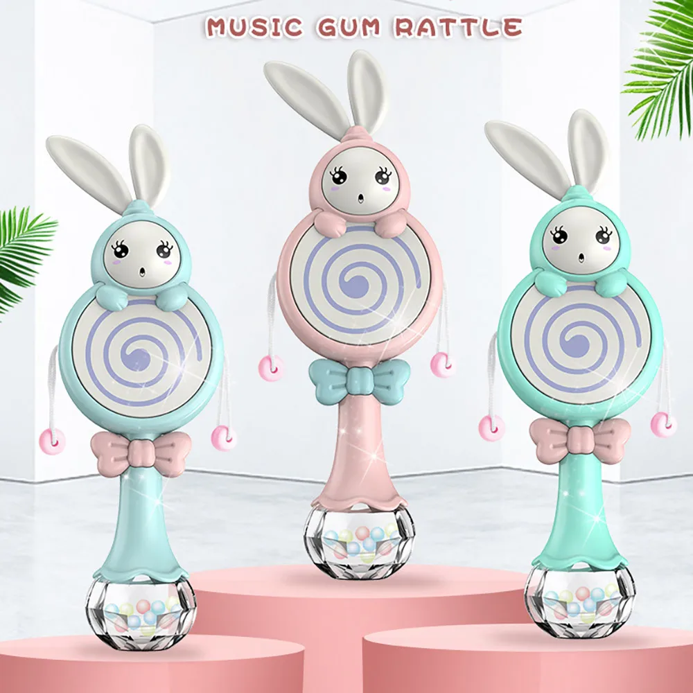 

Infant Musical Hand Shaking Rattle Educational Mobiles Toys Emotional Comfort Rabbit Baby Rattles Early Development Toys Gift