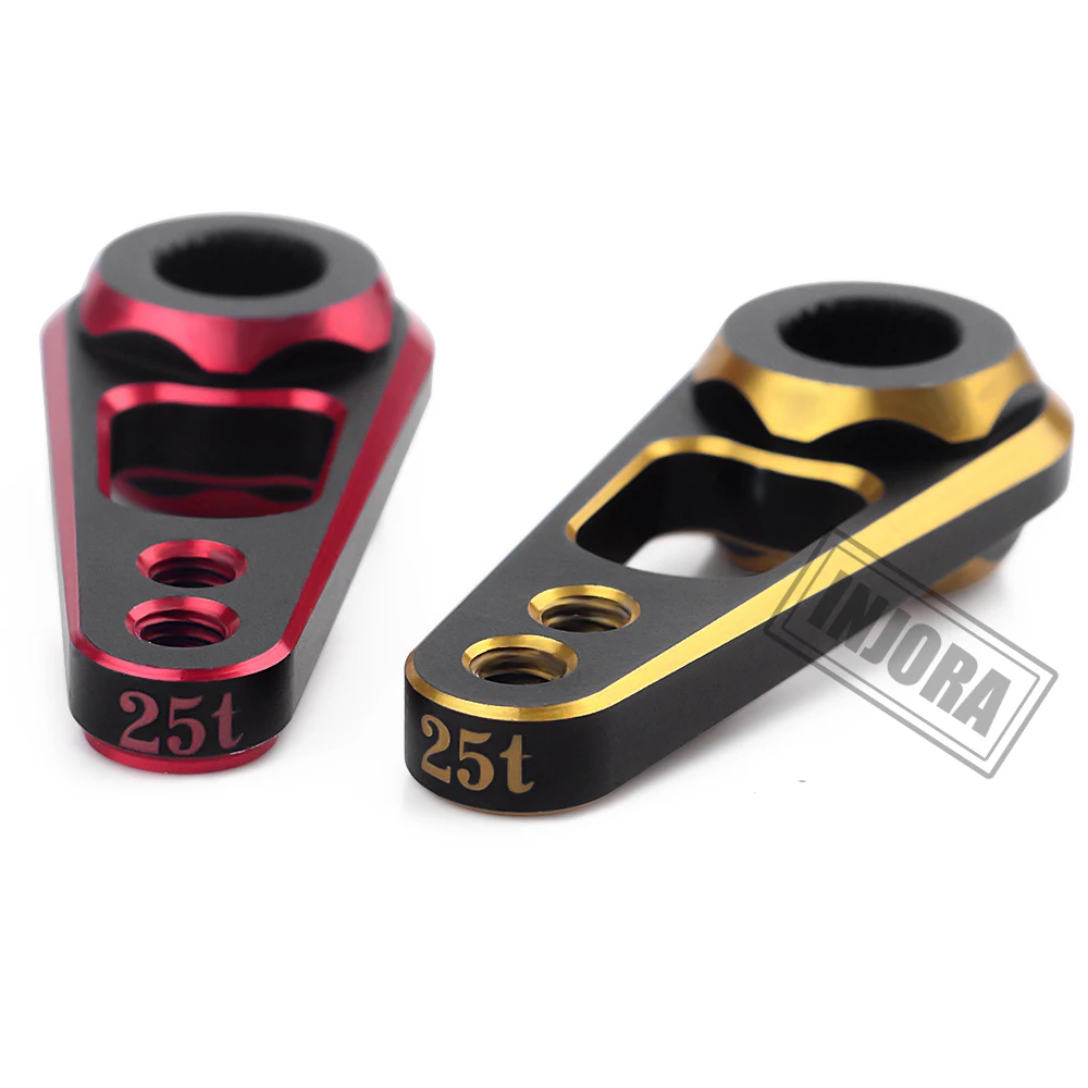 INJORA 1 шт. RC автомобильный алюминиевый сплав двойное отверстие 25T рулевое