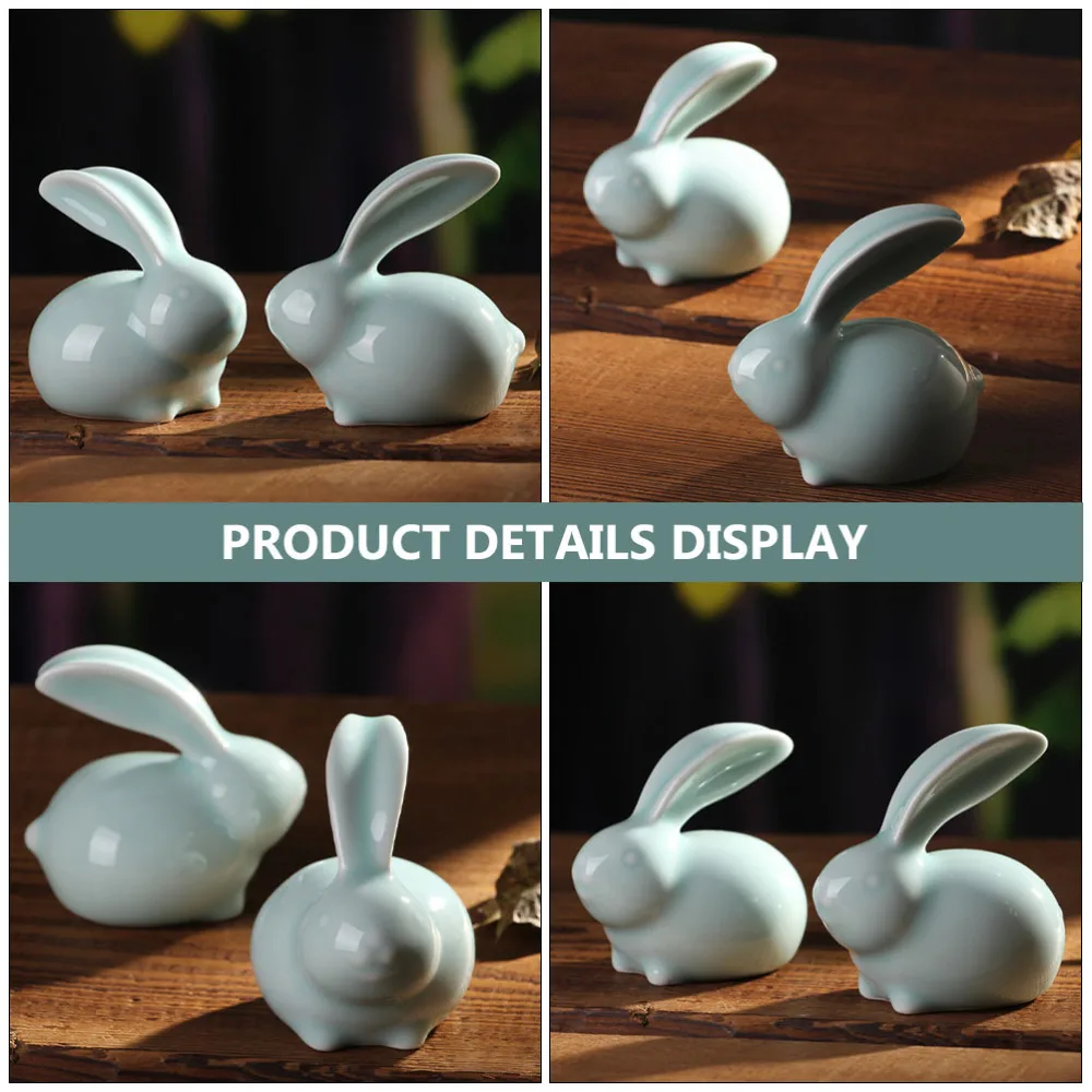 

1Pc Ceramic Rabbit Shaped Adornment Creative Household Ornament Chic Craft