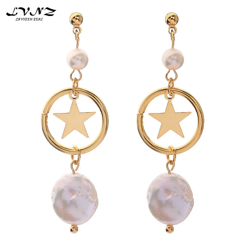 LVNZ металлические круглые звезды в стиле барокко натуральный пресноводный жемчуг
