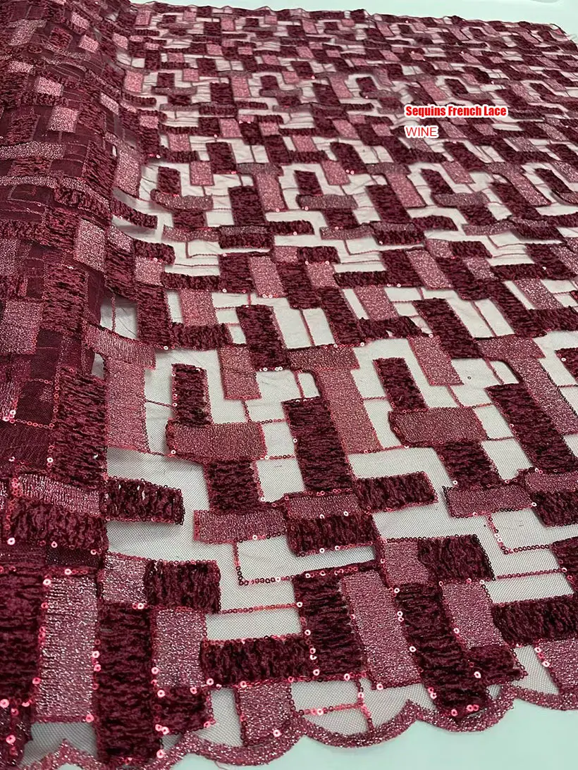 

Высококачественные блестки, французское кружево, африканская тюль, сетка, модный дизайн, 5 ярдов