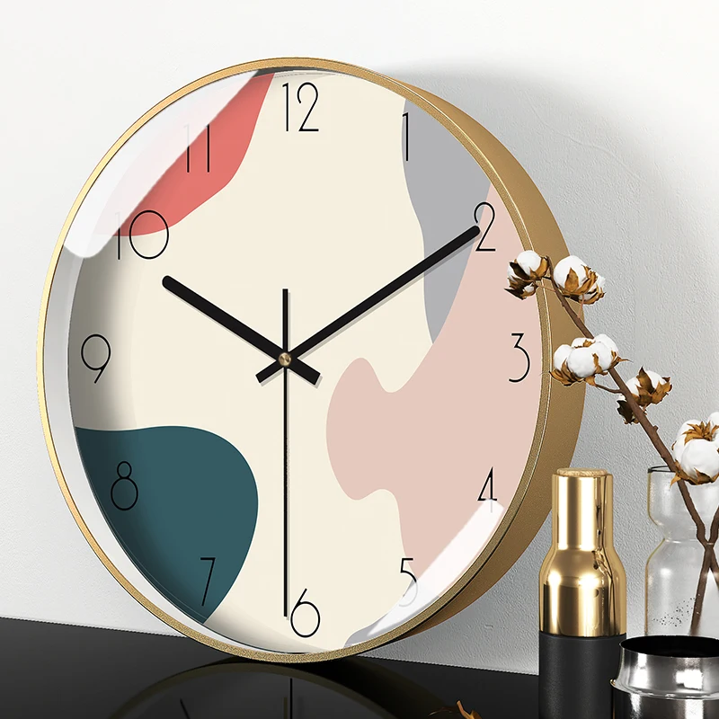 

Office Silent Glass Wall Clock Modern Design Round Simple Nordic Creative Wall Clock Living Room Duvar Saati Wall Watch BW50WC