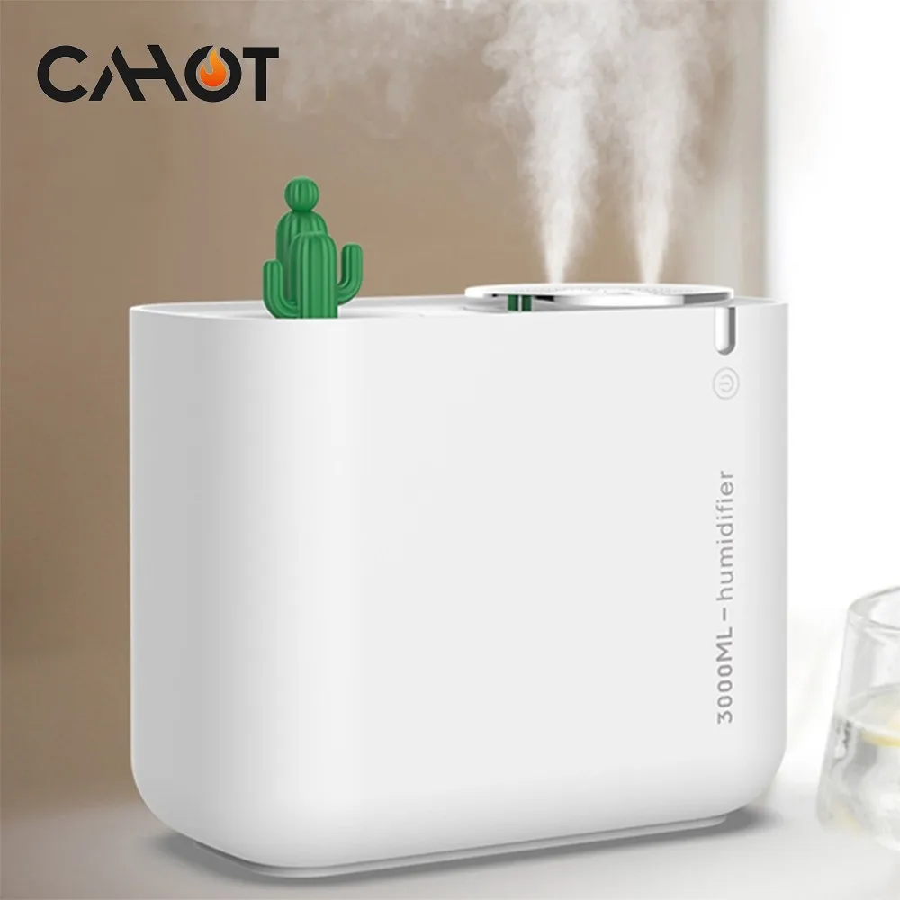 

CAHOT Double Nozzle USB Air Humidifier 3L Water Capacity Cool Mist Maker Fogger Colorful Nightlight Ultrasonic Humidificador
