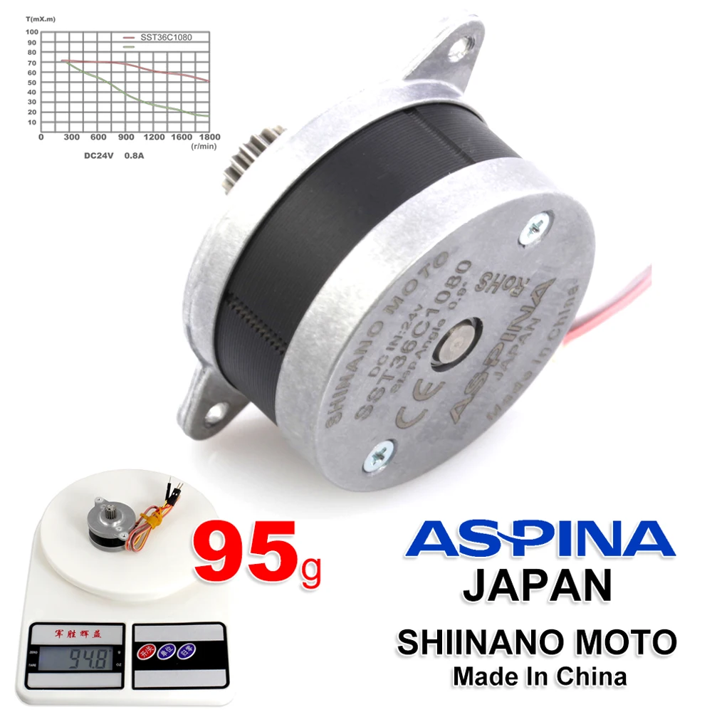 Шаговый двигатель 36 24 В Nema 14 для экструдера 3D-принтера OMG 95 г ASPINA Shinano | Компьютеры и