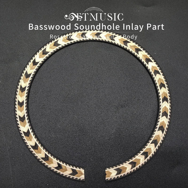 

110x1 1 мм Φ Акустическая гитара из Сапеле, вставленная из липы, Soundhole Розетта, вставка, детали для корпуса гитары