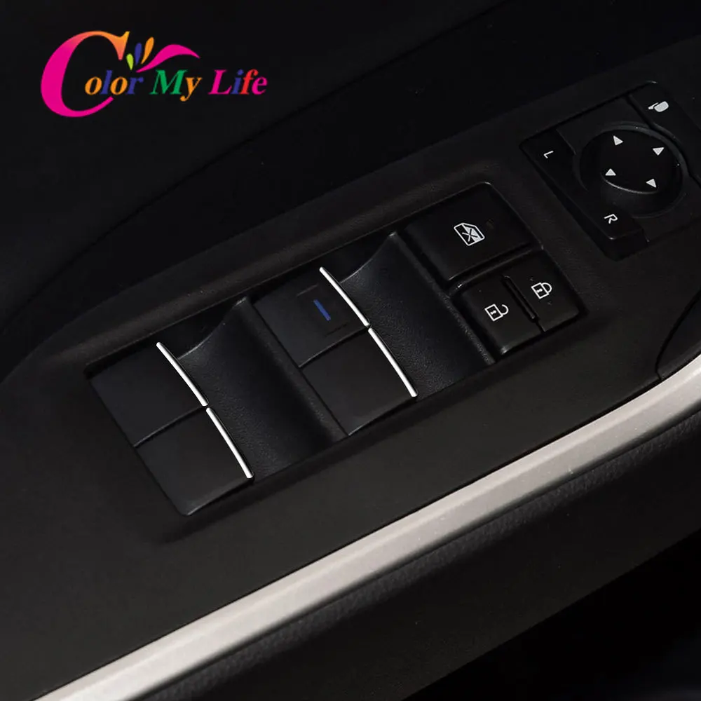 

Color My Life 7Pcs/Set ABS Chrome Car Window Switch Lifter Knob Cover Trim Sticker for Toyota CHR C-HR EV 2019-2021 Accessories