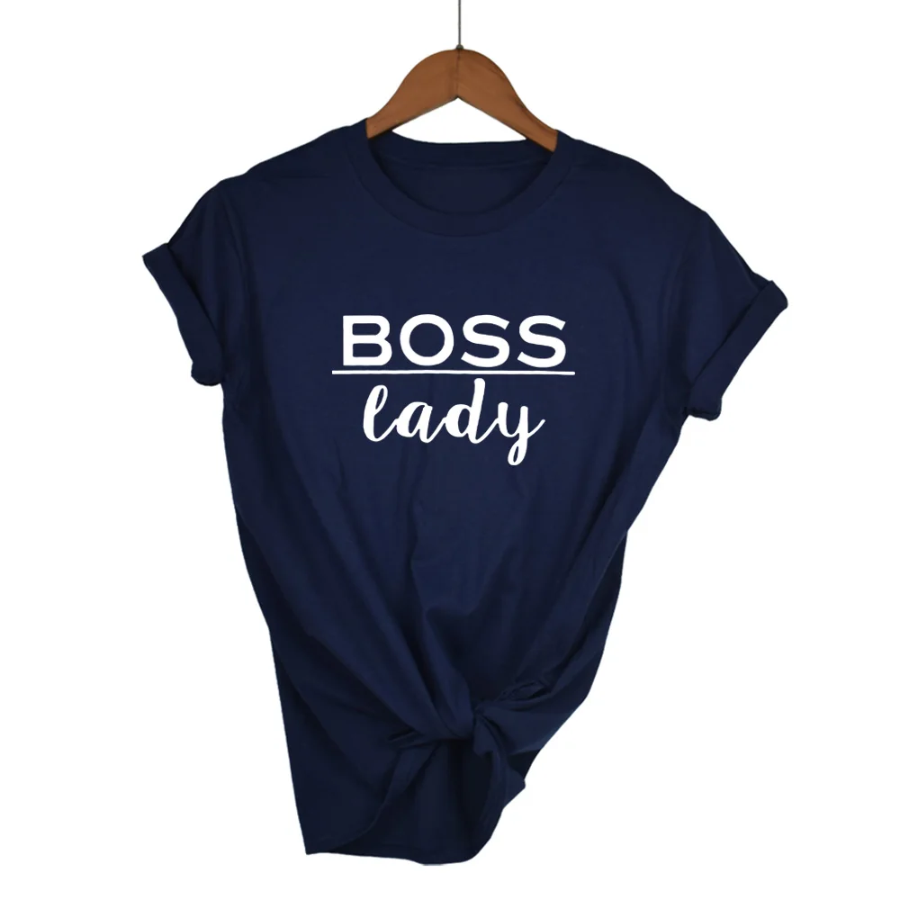 Женская футболка с буквенным принтом boss lady хлопковая Повседневная забавная для
