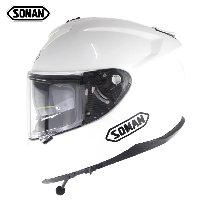 Pearl White Soman анфас Bluetooth мотоциклетный шлем Ece Сертифицированный шлем гоночный КАСКО вентилируемый шлем мото с bluetooth-гарнитурой - Цвет: Pearl White
