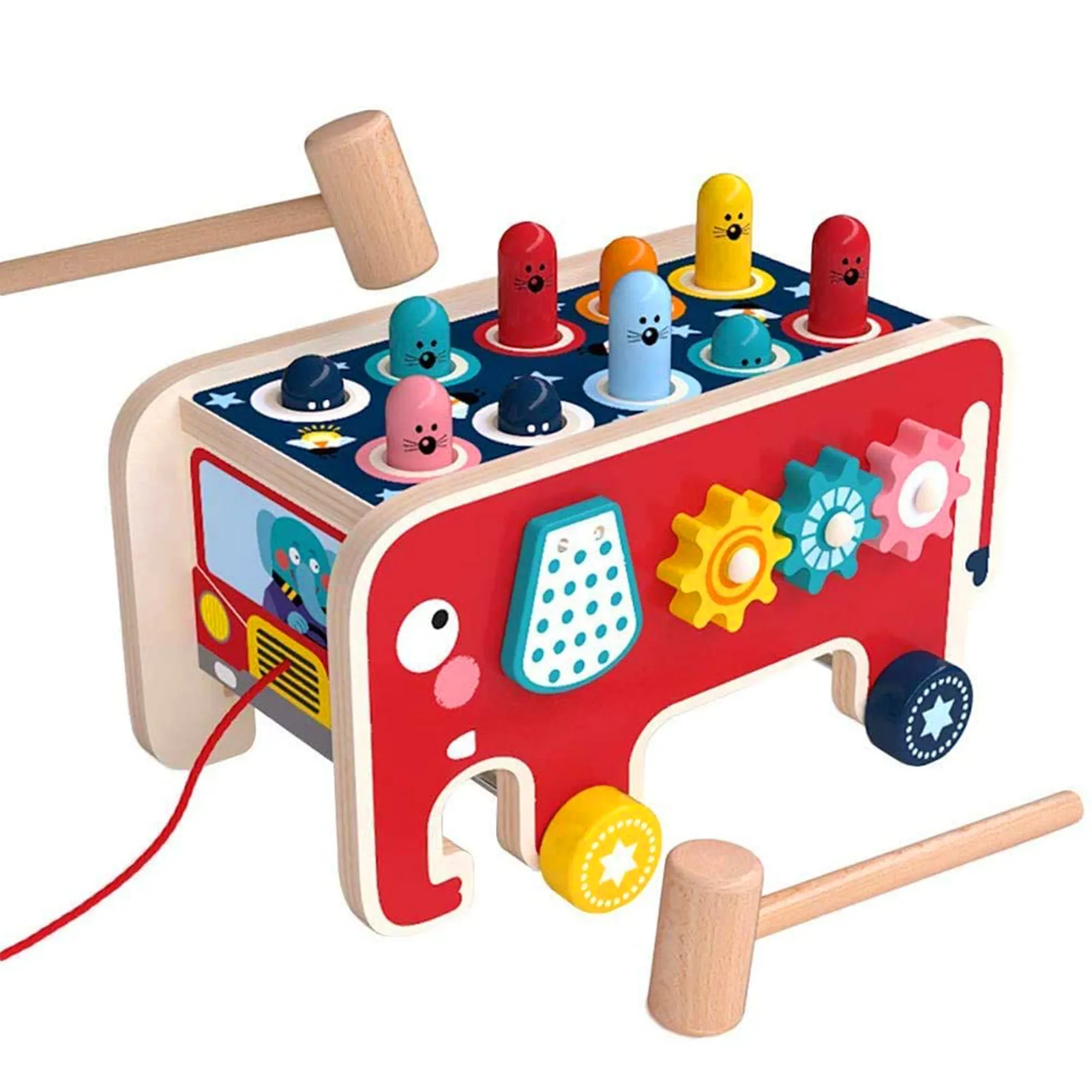 

Whack Mole Game Toy Pounding Hammer Toys Color Shape Cognitive Wooden Montessori Educational Toys For Children Kids Classical