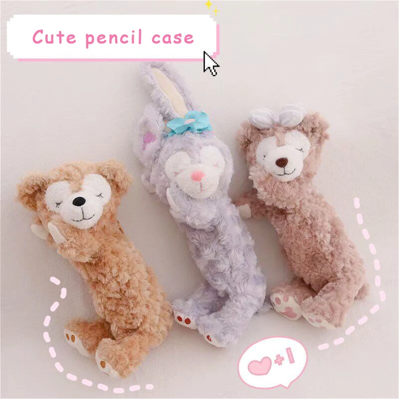 

Disney Cute Cartoon Pencil Case Xingdai Plush Doll Pencil Case Lipstick Stationery Storage Bag Children's Gift School Supplies