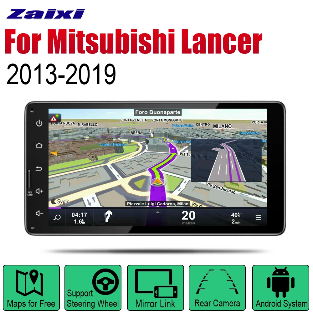 Автомагнитола ZaiXi на Android 2 Din для Mitsubishi Lancer 2013 ~ 2019 мультимедийный плеер система GPS