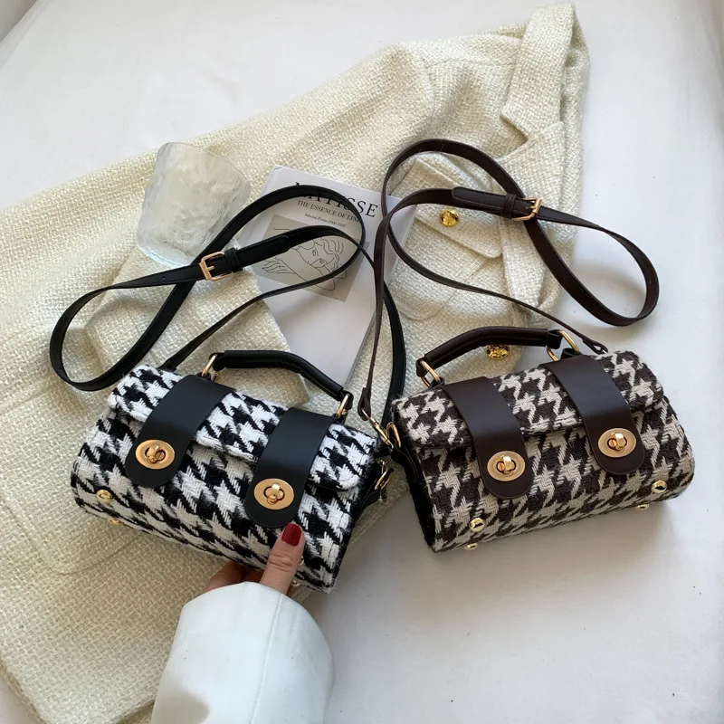 

Ladies Fashion Woolen Bag New Style Womens Bag Zipper Handbag Shoulder Diagonal Bag Travel Bag Mini Bag for woman