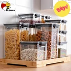 BEEMAN пищевой контейнер, пластиковый кухонный холодильник, коробка для лапши, многозернистый контейнер для хранения, прозрачные Герметичные банки