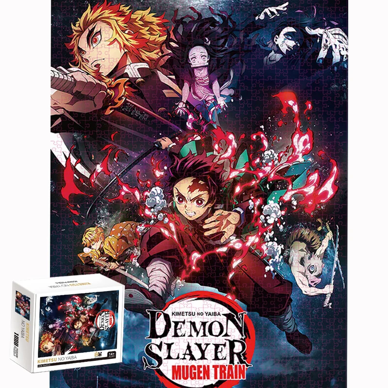 

1000 Jigsaw Puzzle Cartoon Anime Demon Slayer Mugen Train Kimetsu No Yaiba Paper Kamado Tanjirou Puzzle Eductational Toys Gift
