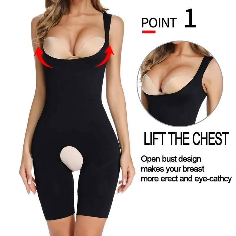 Slimming Bodysuit Women Waist Trainer Seamless One-Piece Shapewear Corset Reducing Body Shaper Butt Lifter Chest Strappy-Backed