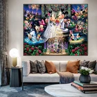 Холст с изображением Микки и Минни Disney, праздничные Свадебные постеры, печать на стене, картина для домашнего декора