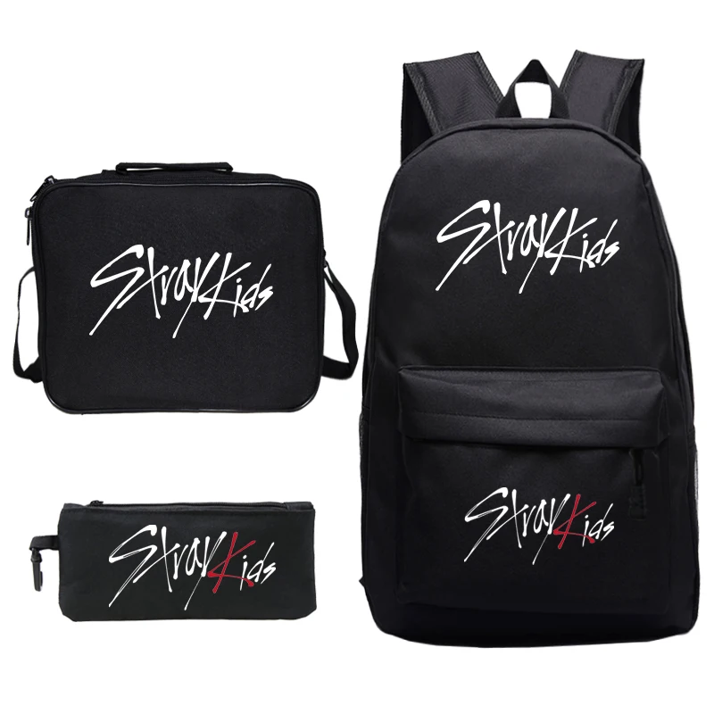 

Stray Kids Printing Students School Backpacks Bags Travel Backpack Laptop Bagpack with Crossbody Bag Pen Bags 3pcs/set Sac A Dos