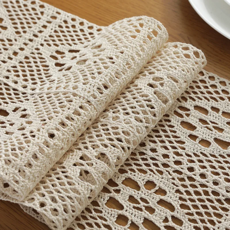 

1 Piece White Romantic Table Runner Nordic Romance Table Runner Lace Table Runner For Wedding Decoration Home Textile Supplies