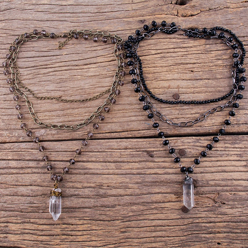 Бесплатная доставка модные богемные ювелирные изделия 3 слоя кристалл Розария