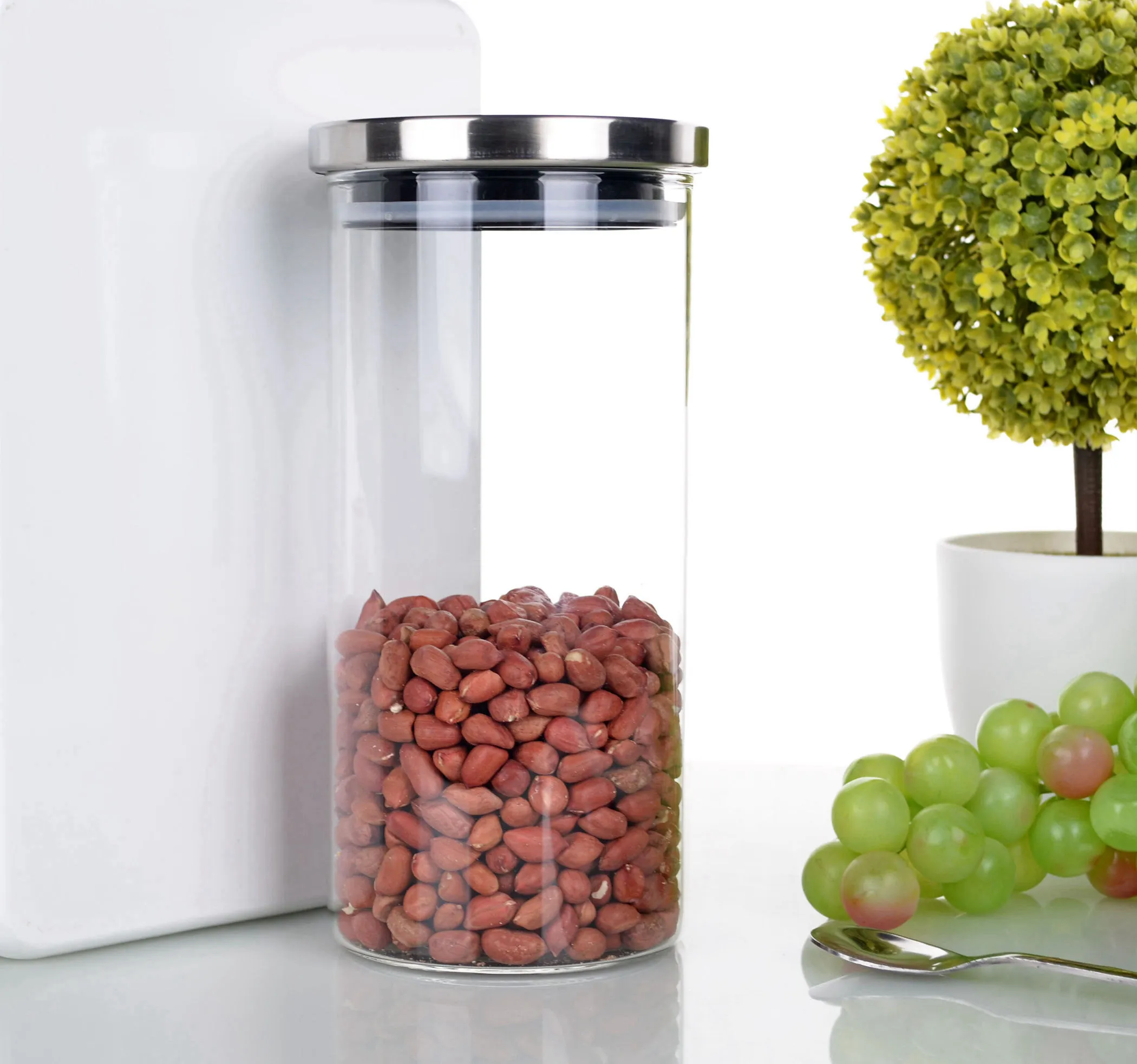 Lots Sized Heat Resistant Clear Glass Tea Candy Storage canister w/ Lid | Дом и сад