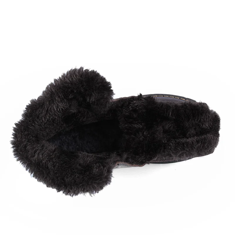 Мужские кожаные ботинки с натуральным лицевым покрытием очень теплые мужские