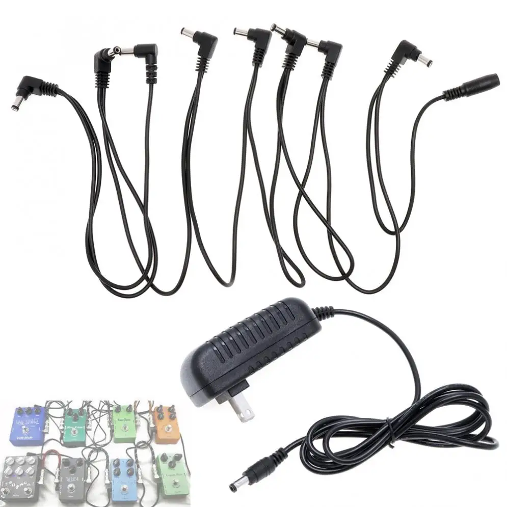 Гитарный кабель 8 канальная цепь питания изгиб разъем для гитары педаль эффектов