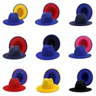 Новинка 2020, Высококачественная модная мужская фетровая шляпа Федора с широкими полями, модная женская шляпа из искусственной шерсти, фетровая шляпа