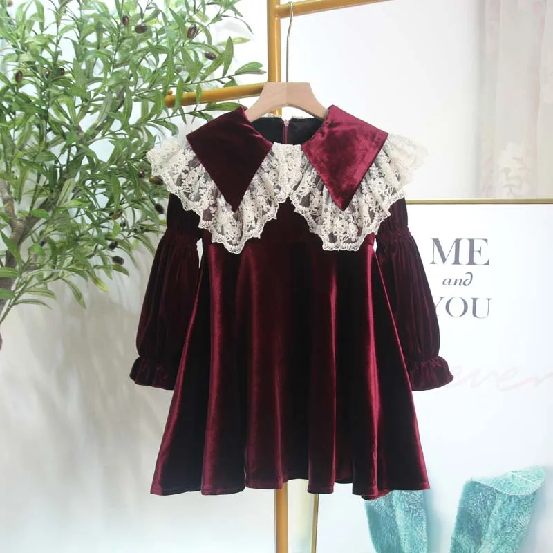 WeLaken New lace plus velvet winter Princess Dress Baby Girl Clothes Costume girls boutique outfits toddler | Детская одежда и