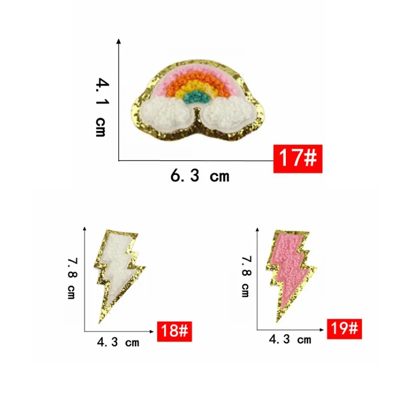 2 шт./компл. золотые нашивки из синели с окантовкой блестящие Вышитые радужная