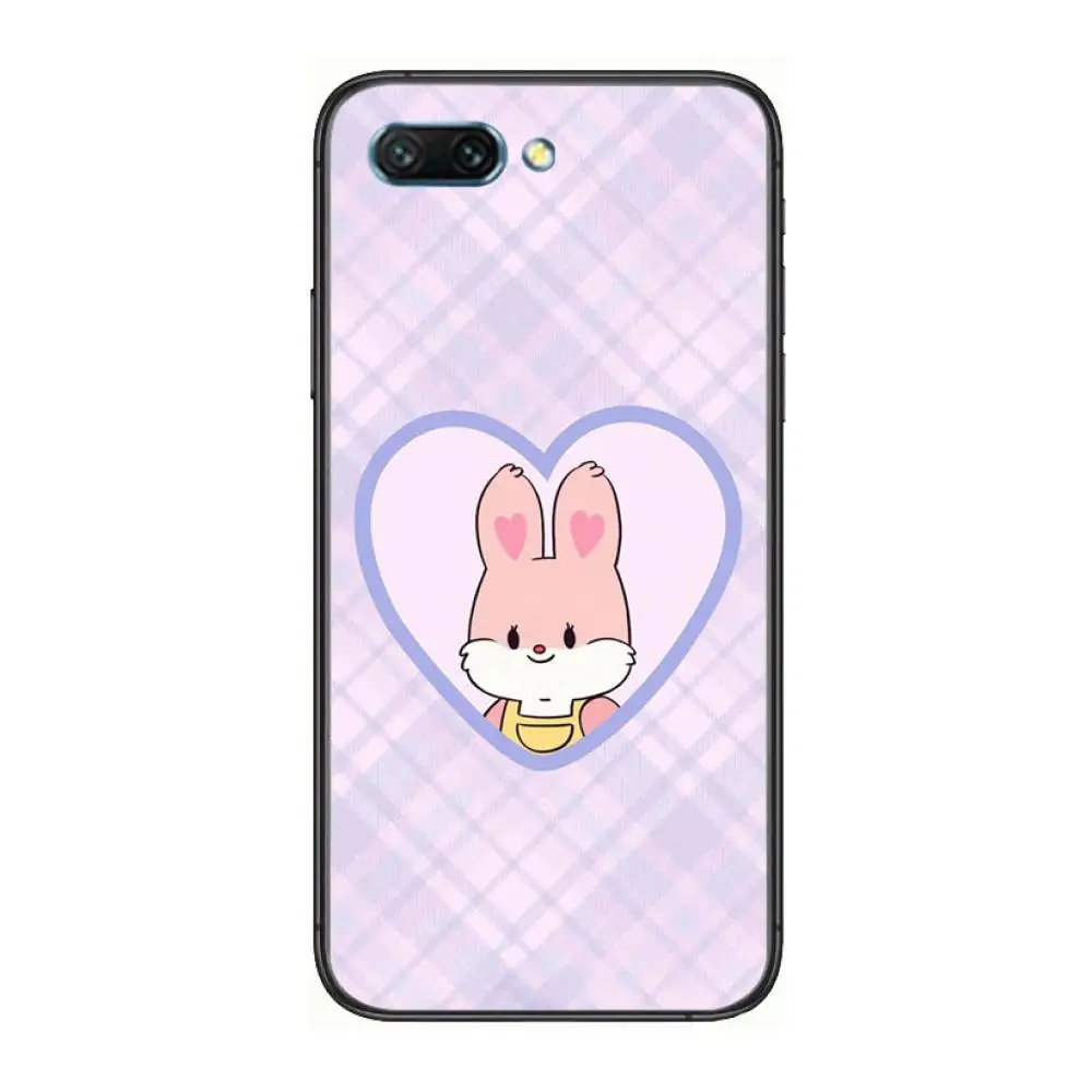 

Cute cartoon bunny case clear Phone Case For Huawei Honor 10 9 8 7 N Pro Lite A C RU Black Etui Coque Hoesjes comic fashion