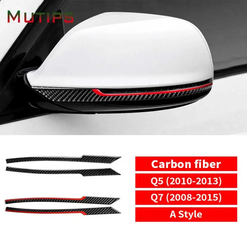 

Автомобильные аксессуары Mutips, наружные наклейки из углеродного волокна для зеркала заднего вида, антискользящие полоски, отделка заднего вида, декоративные наклейки для audi Q5 Q7