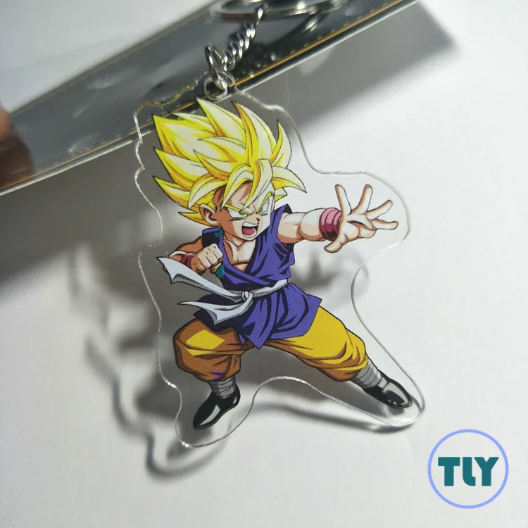 Аниме Dragon Ball Сон Гоку акриловый брелок Вегета Torankusu Супер Saiyan Broli смешной кулон брелки llaveros Ювелирные изделия Подарки - Цвет: 6