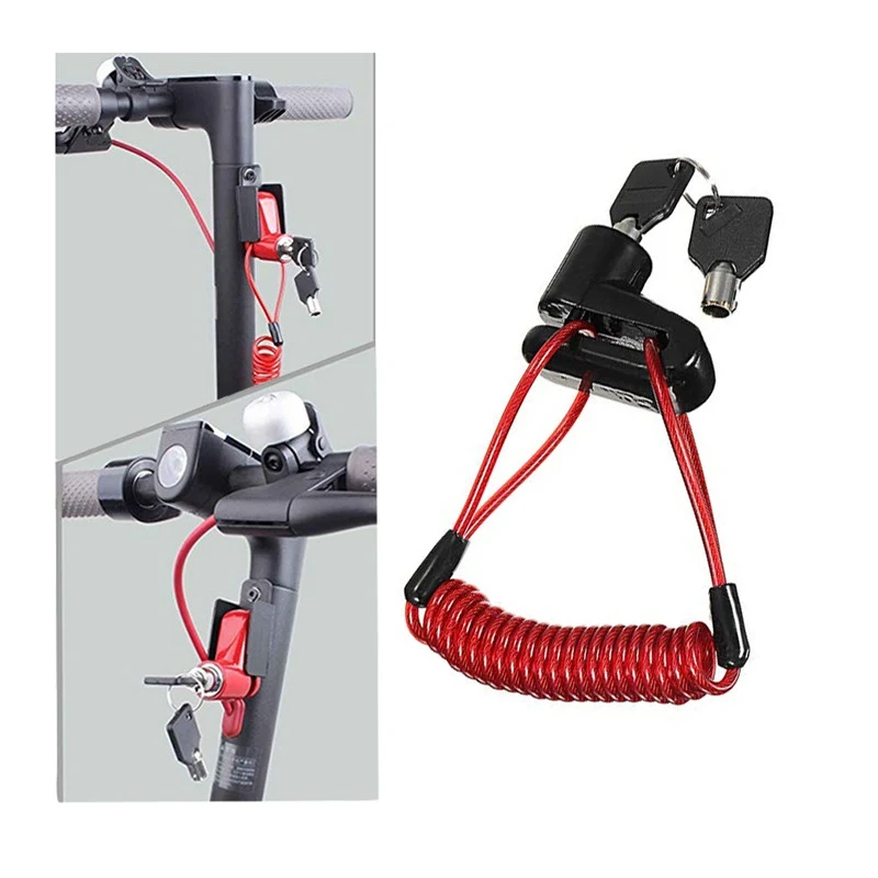 Anti theft Disk Brake Rotor Lock Reminder Rope Set For Xiaomi M365/Pro Scooter Bicycle Motorcycle Safety | Спорт и развлечения