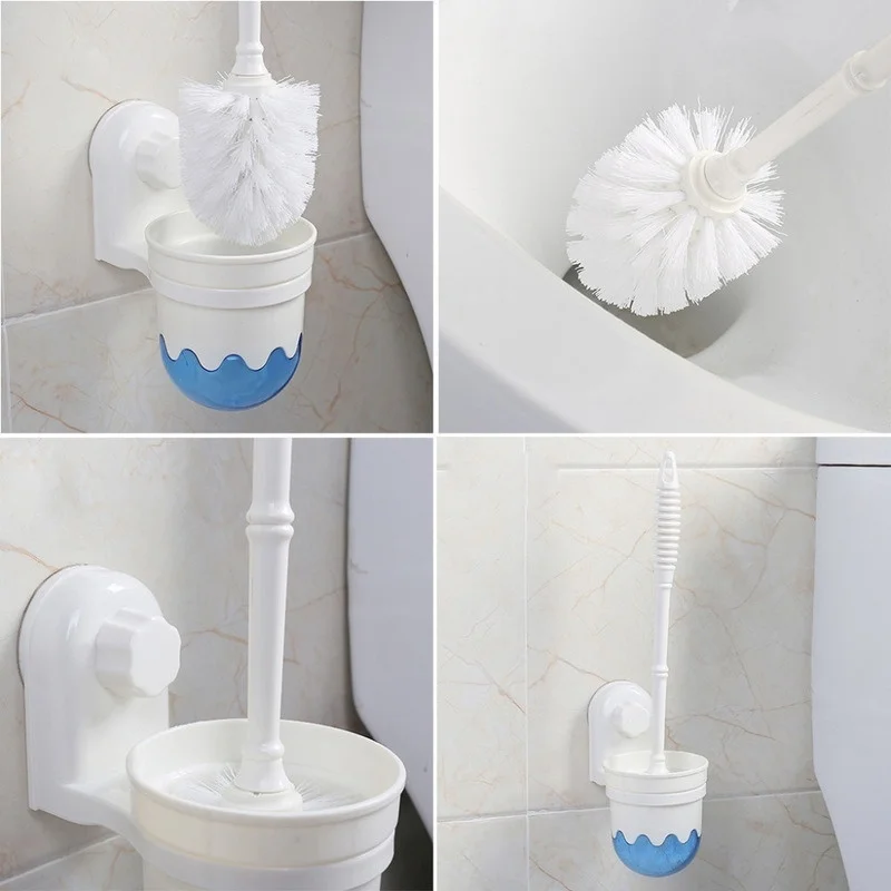 

1Pcs Brand Bathroom Toilet Brush Set 360-degree Cleaning Long-handled Toilet Brush with Suction Cup and Replaceable ABS Base