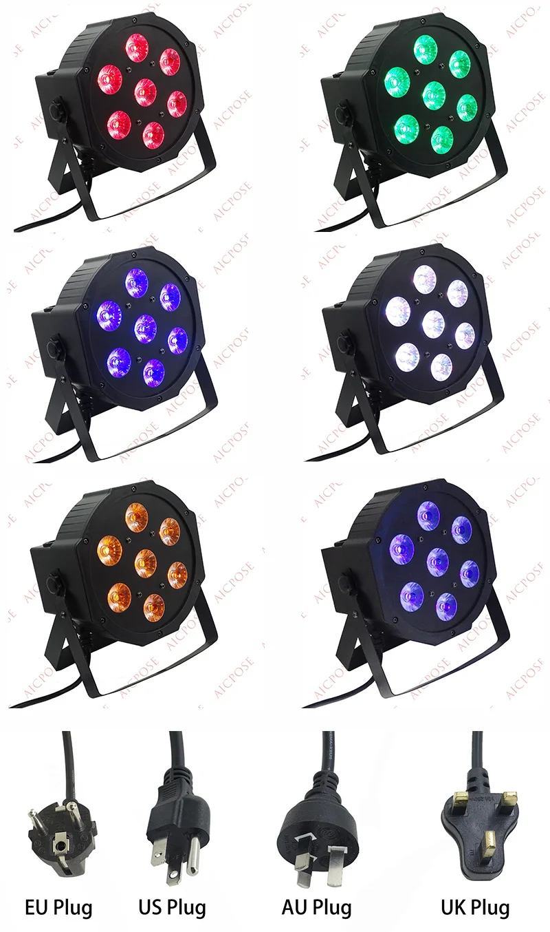 30 шт./лот 25 Угол большой объектив 7x18 Вт led Par огни RGBWA UV 6в1 плоский par led dmx512 Дискотека освещение Профессиональный Сценический dj оборудование