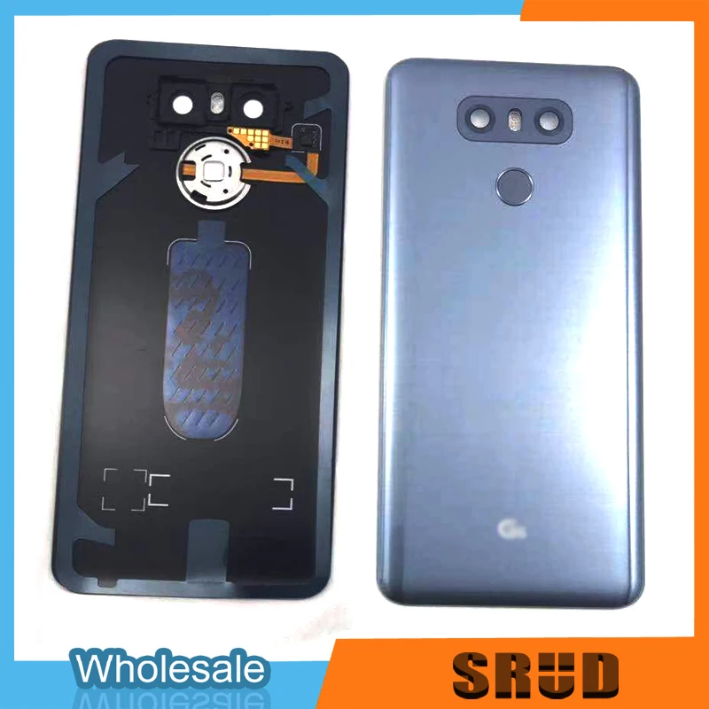 

Крышка батарейного отсека для LG G6 LS993 US997 VS998 H870, задняя крышка корпуса с объективом камеры и сенсором распознавания отпечатков пальцев