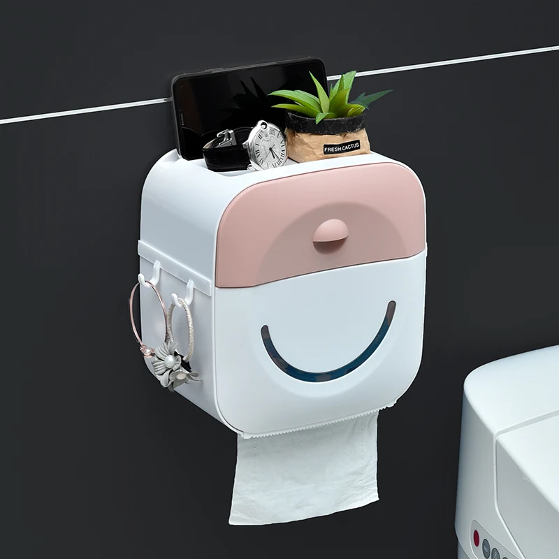 

Waterproof Paper Towel Holder Toilet Paper Holder Wall Mounted Wc Roll Paper Stand Case Tube Storage Box for Toilet Paper ZM904
