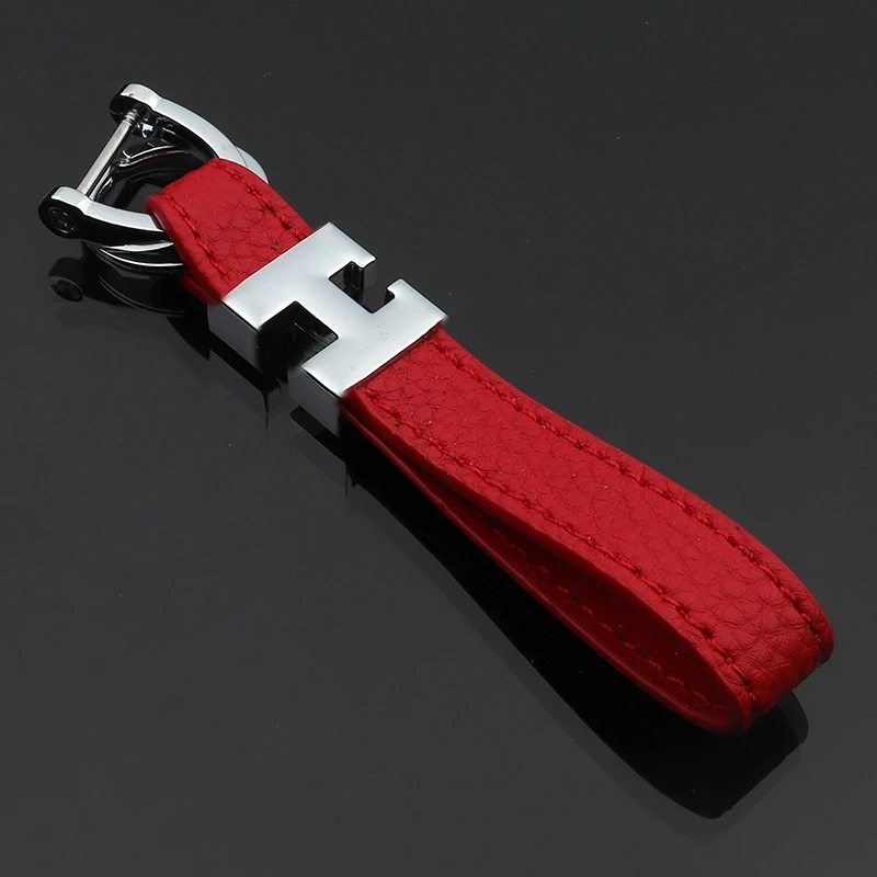 Брелок для ключей с буквой H кожаный в форме подковы |