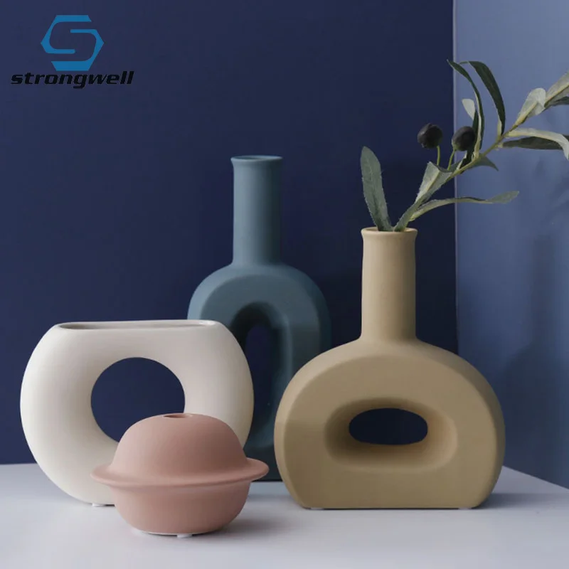 Strongwell скандинавские нестандартные Круглые разноцветные керамические вазы ваза