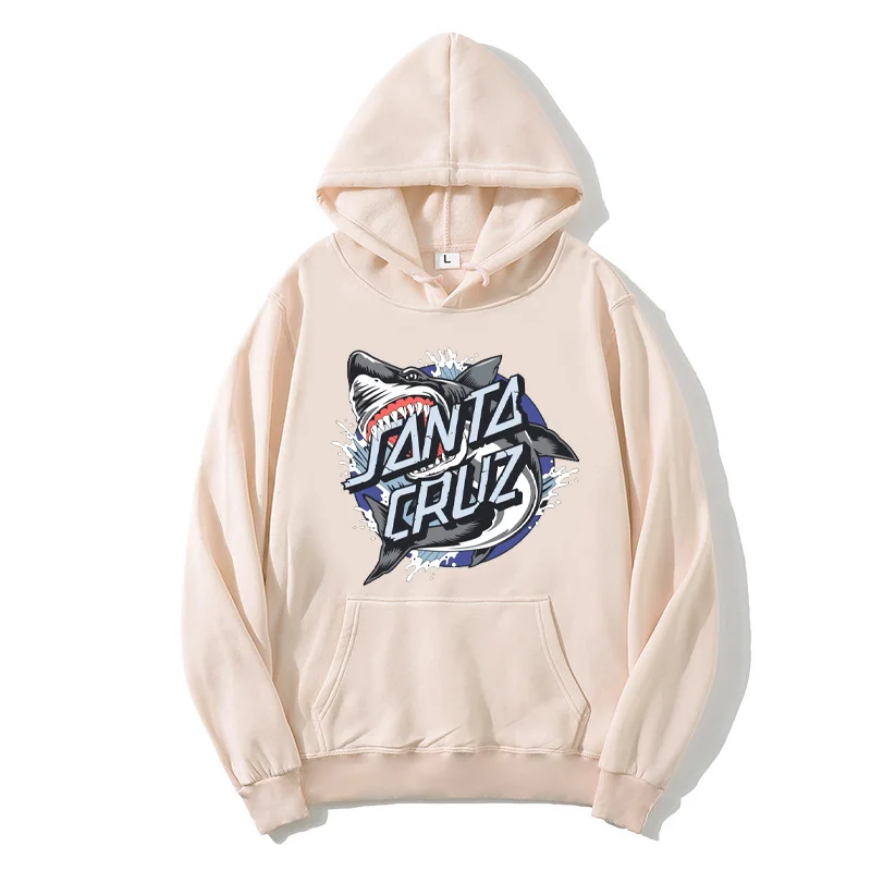 

Print Hoodie Sweatshirt 2021 Shark Pattern Fashion Fall Spring Casual Long Sleeves Black And White Street Clothing Animation
