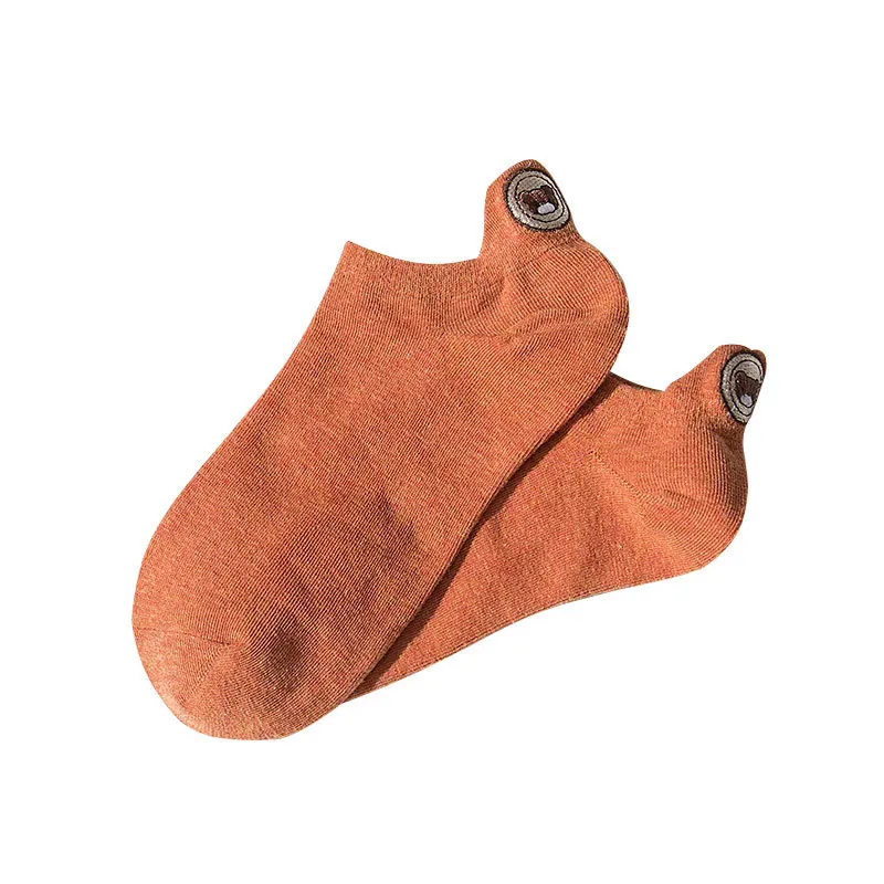 Симпатичные женские хлопковые носки с вышивкой в виде медведя|Носки-следки| |