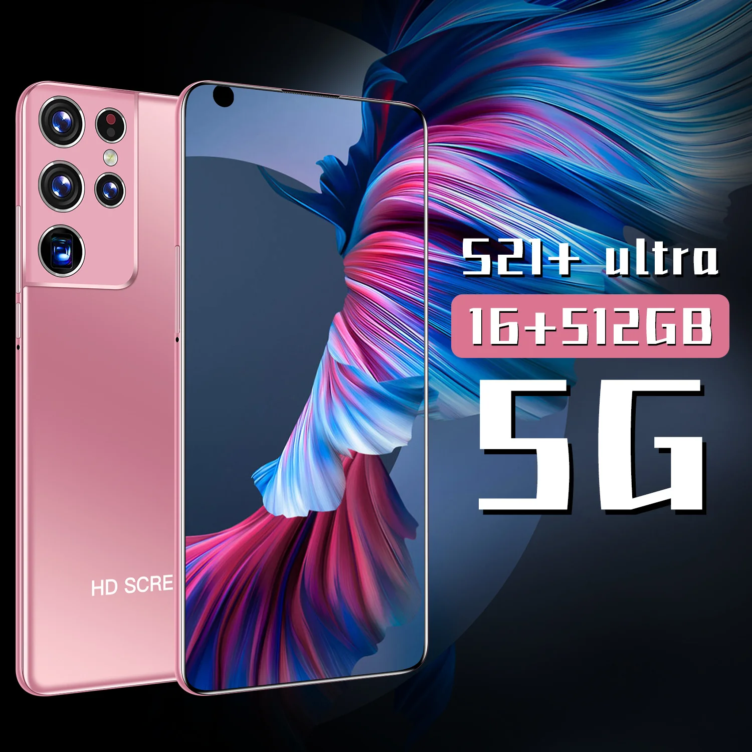 

Global Version S21+ultra 7.3 Inch Smart Phone Full Screen 16+512G Android Mobile Phone 6800 Battery Capacity Face ID CellPhone