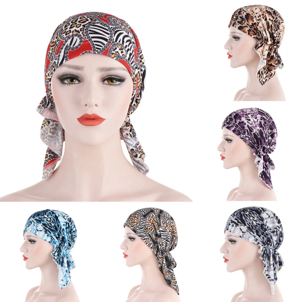 Шапка-тюрбан женская с оборками мусульманская шапка из Индии принтом рака