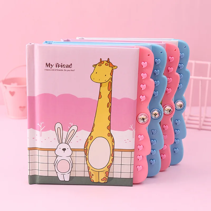 Kawaii мультфильм водонепроницаемый пароль ноутбук милый кот медведь дорожный