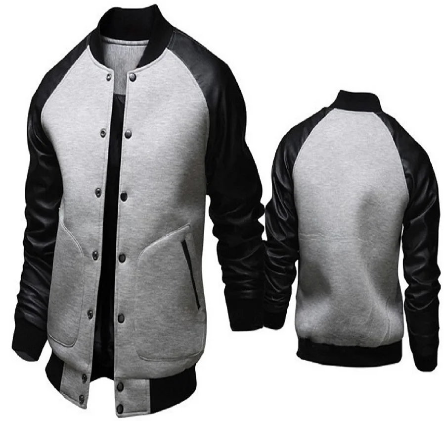 

ZOGAA 2021 Causal Matching Faux Leather Mens Jacket O-Neck Mens Coats And Jackets Single Breasted Jacket Men Leather Jacket