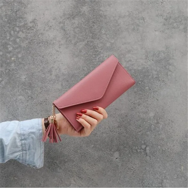 

Brand Designer Coin Cluth Purses Leather Wallets Women Long Tassel Luxury Clutch Phone Wallets Credit Card Holder Money Bag