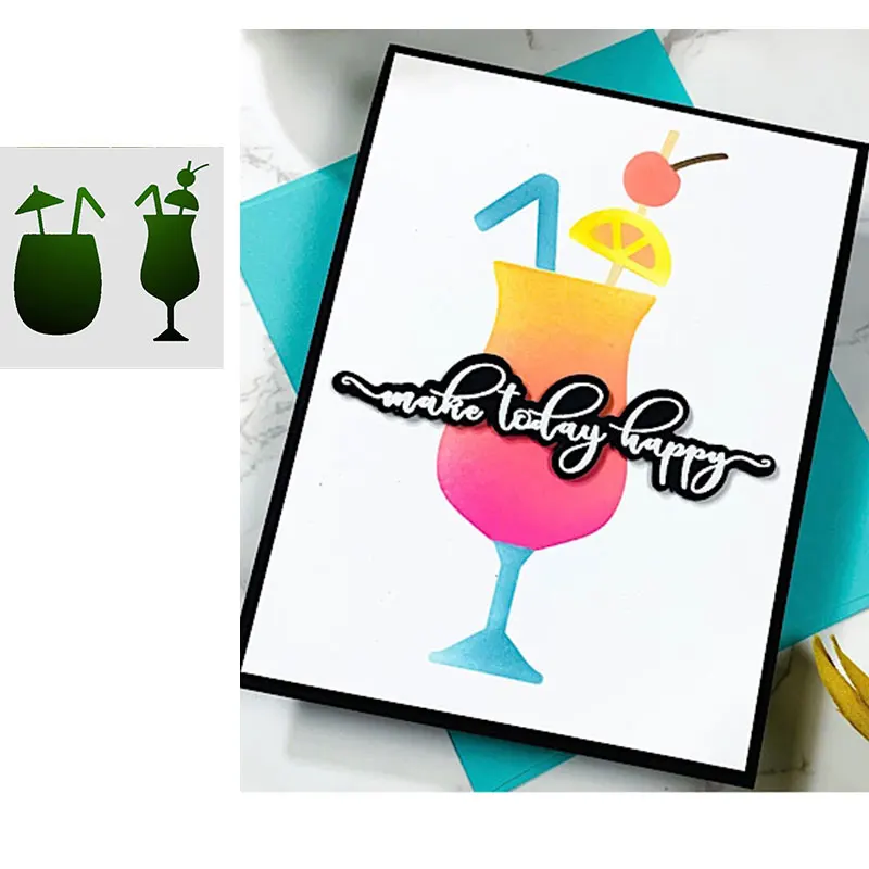 

Holiday Summer Drink Juice Cutting Dies Stamps Scrapbook Dariy Decoration Stencil Embossing Template Diy Greeting Card Handmade