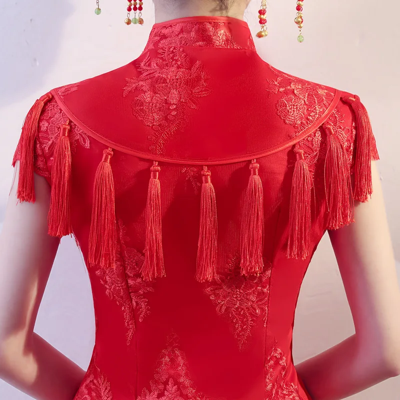 

Annual Meeting Improved Cheongsam Spring Women's Dignified Atmosphere Sexy 2019 New Cheongsam Dress Long Section